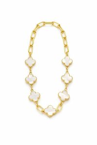 Imagem de Colar trevo Branco/Dourado